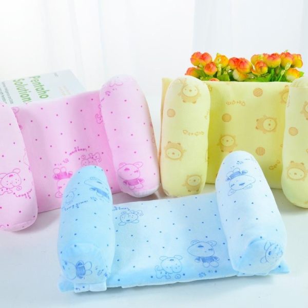 QuickMela.pk™ - Adjustable Newborn Baby Head Shaping Pillow – Flat Head Prevention, Anti-Roll & Neck Support Cushion (Random Color & Print)