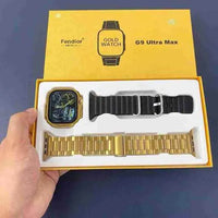 QuickMela.pk™ - G9 Ultra Pro Smart Watch (Golden Edition) ⌚ – 3 Straps