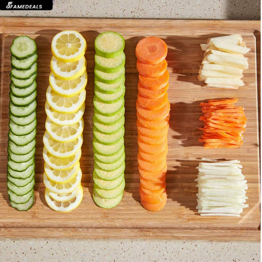 QuickMela.pk™ - Vegetable Slicer Adjustable Thickness Potato Onion Chopper Safe Upright Dicer