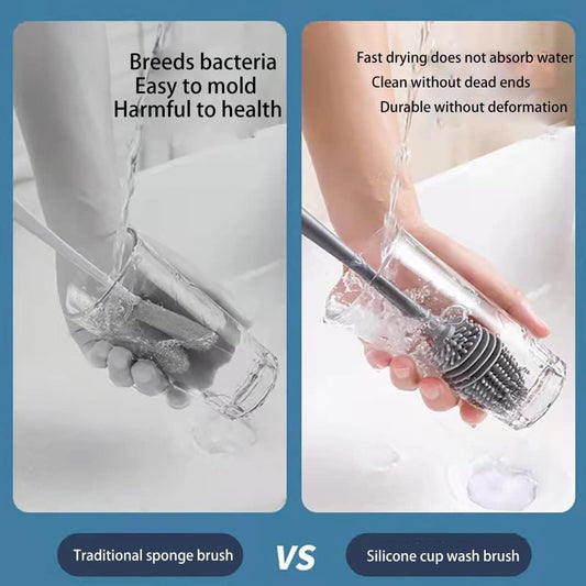 QuickMela.pk™ - Long Handle Silicone Cleansing Brush (PACK OF 2)