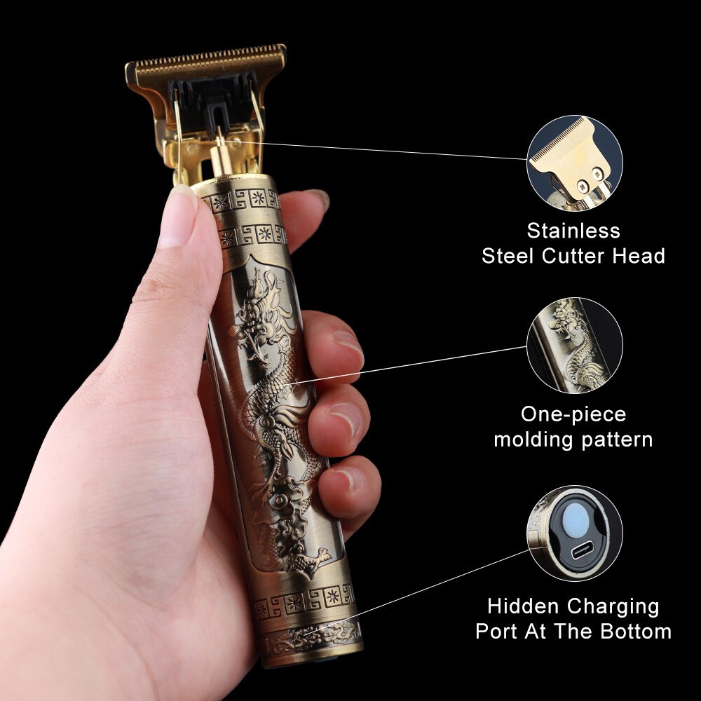 QuickMela.pk™ - T9 Professional Trimmer | Golden Dragon Style | Metal Body