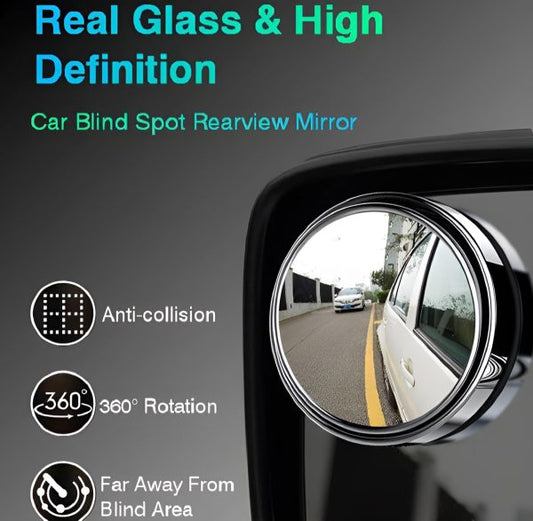 QuickMela.pk™ - 2 Pcs Car Blind Spot Side Mirror Wide-angle 360