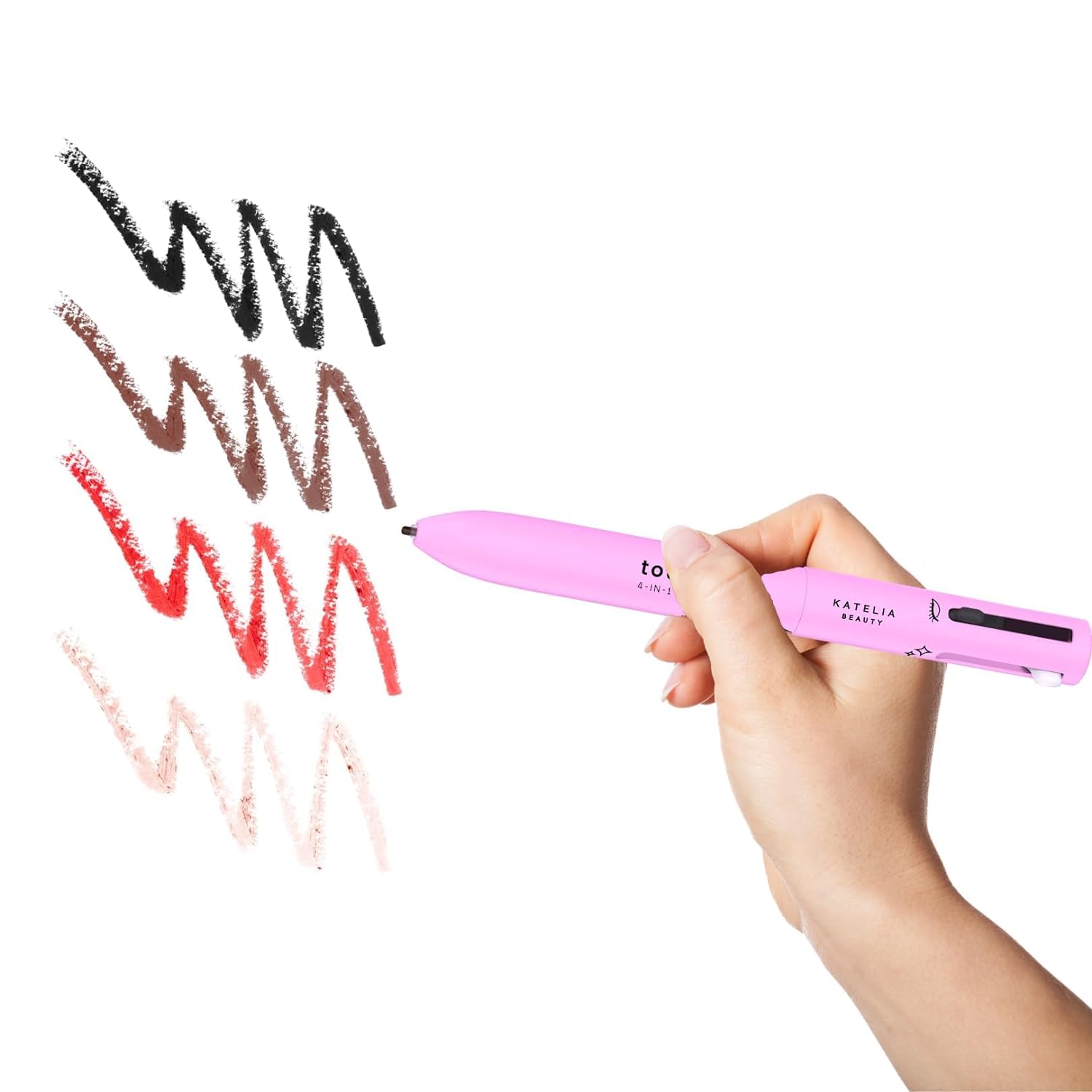 QuickMela.pk™ - 4-In-1 Makeup Pen Touch-Up Pen Makeup Eyebrow Pencil Waterproof 4 Colors Multi-Function Makeup Beauty Pen