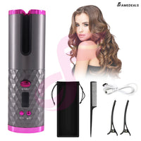 QuickMela.pk™ - Wireless Auto Rotate Ceramic Hair Curler USB Rechargeable Portable Auto Curler