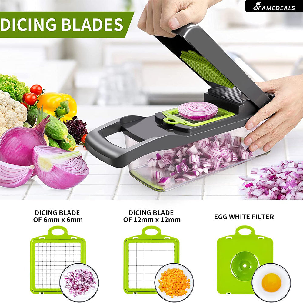 QuickMela.pk™ - 12 in 1 Pro Vegetable Chopper/Dicer