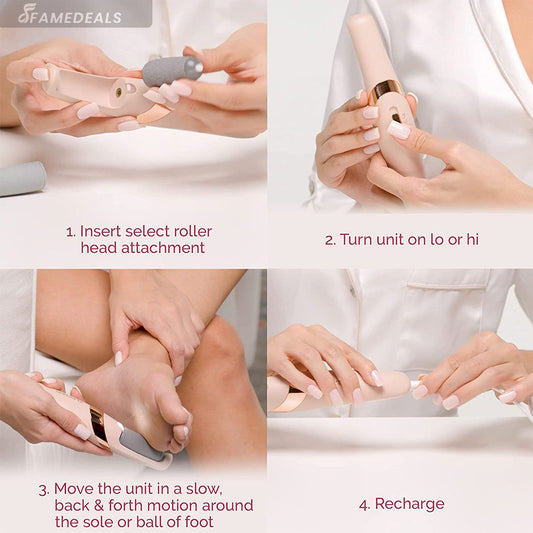 QuickMela.pk™ - Finishing Touch Flawless Pedi Electronic Tool File and Callus Remover, Pedicure