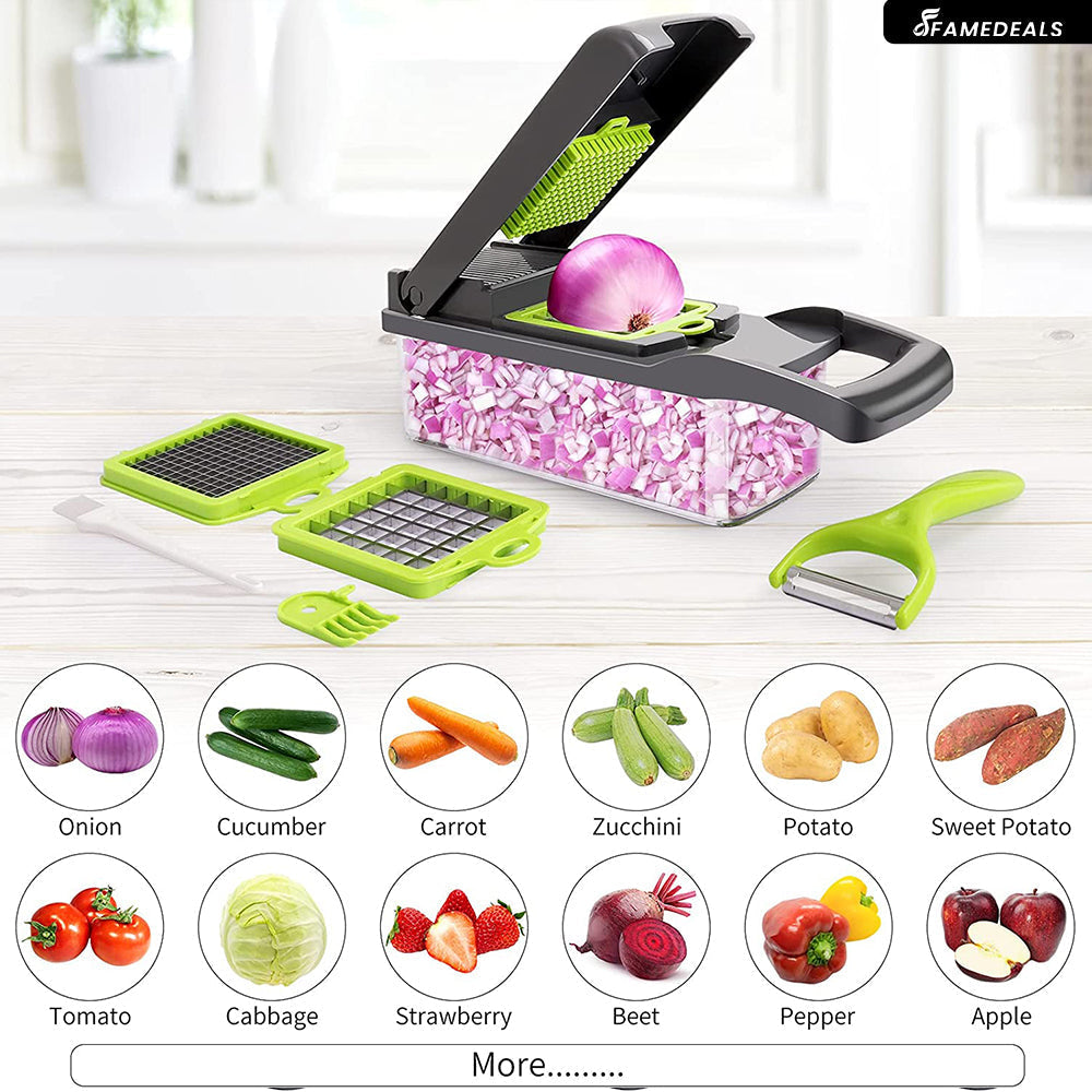 QuickMela.pk™ - 12 in 1 Pro Vegetable Chopper/Dicer