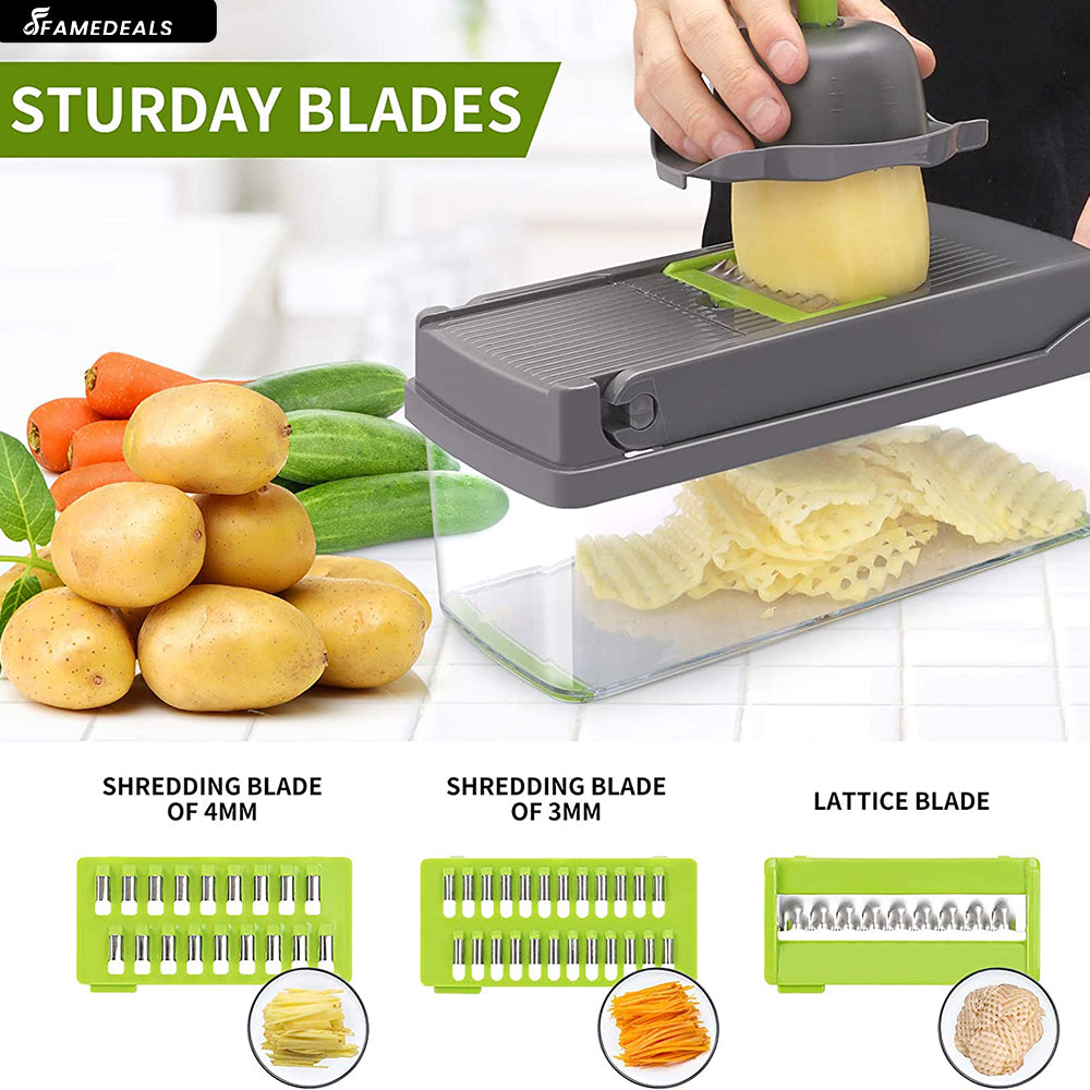 QuickMela.pk™ - 12 in 1 Pro Vegetable Chopper/Dicer
