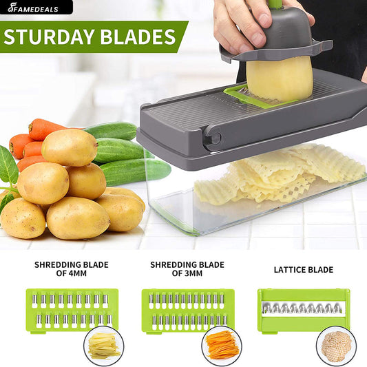 QuickMela.pk™ - 12 in 1 Pro Vegetable Chopper/Dicer