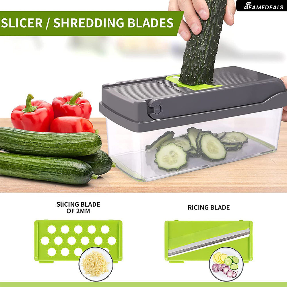 QuickMela.pk™ - 12 in 1 Pro Vegetable Chopper/Dicer