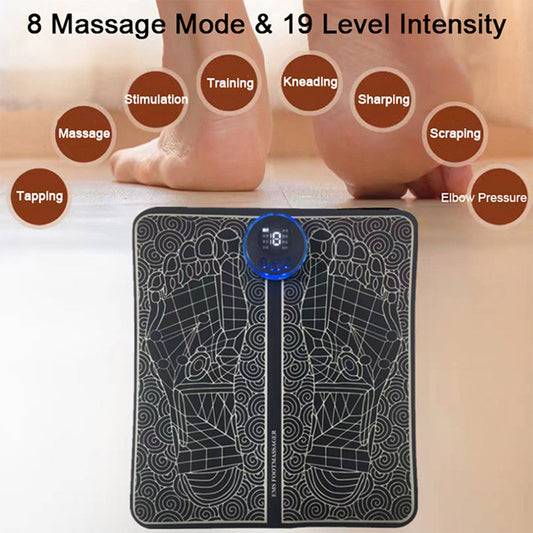QuickMela.pk™ - EMS Foot Massager Pad Portable Foldable Massage Mat Muscle Stimulation Improve Blood Circulation Relief Pain Relax Feet