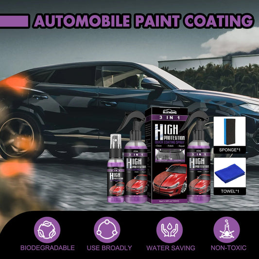 QuickMela.pk™ - 3 In 1 High Protection Quick Car Coating Spray (100 Ml)