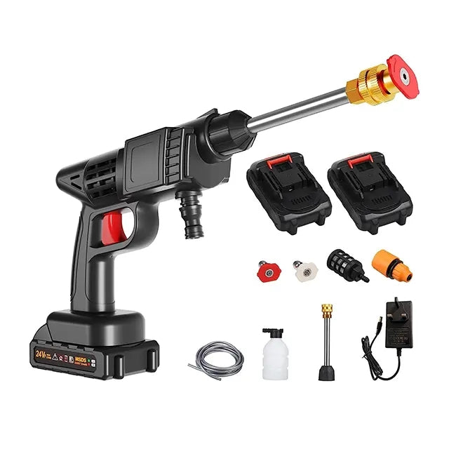 QuickMela.pk™ - Automatic Cordless Wireless Car Wash Spray Gun High Pressure 48v Lithium Water Jet